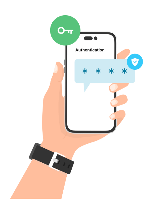 graphic showing sms authentication message