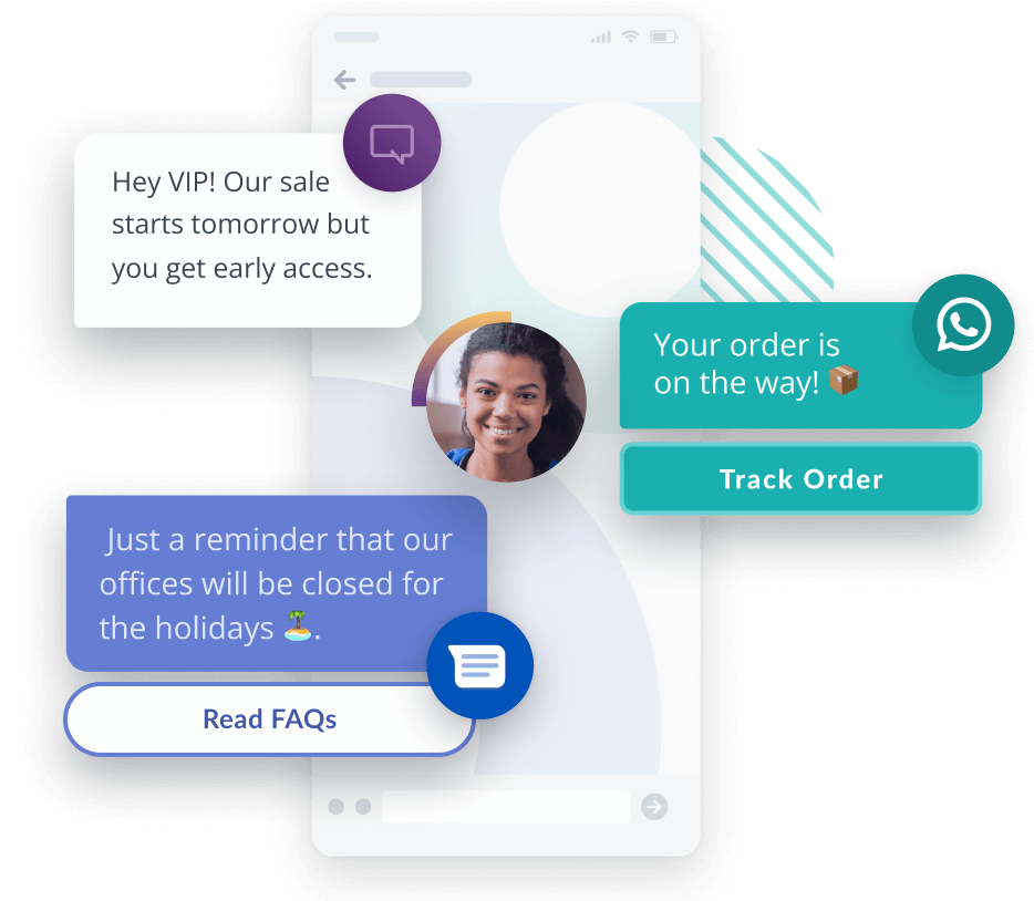 mockup of sms examples