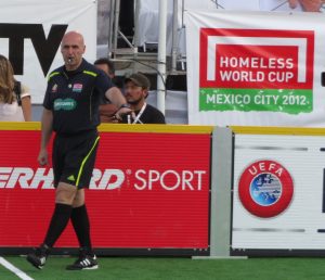 Hary Milas as referee in a soccer game