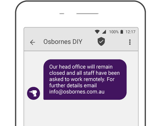 Illustration of an SMS in a mobile phone