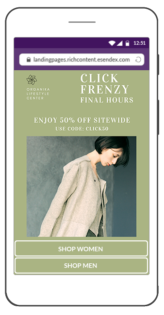 SMS Landing Page for Click Frenzy countdown