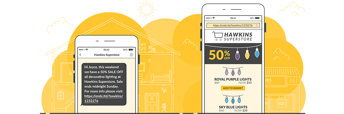 Retailer uses SMS Landing Page to promote their sales event