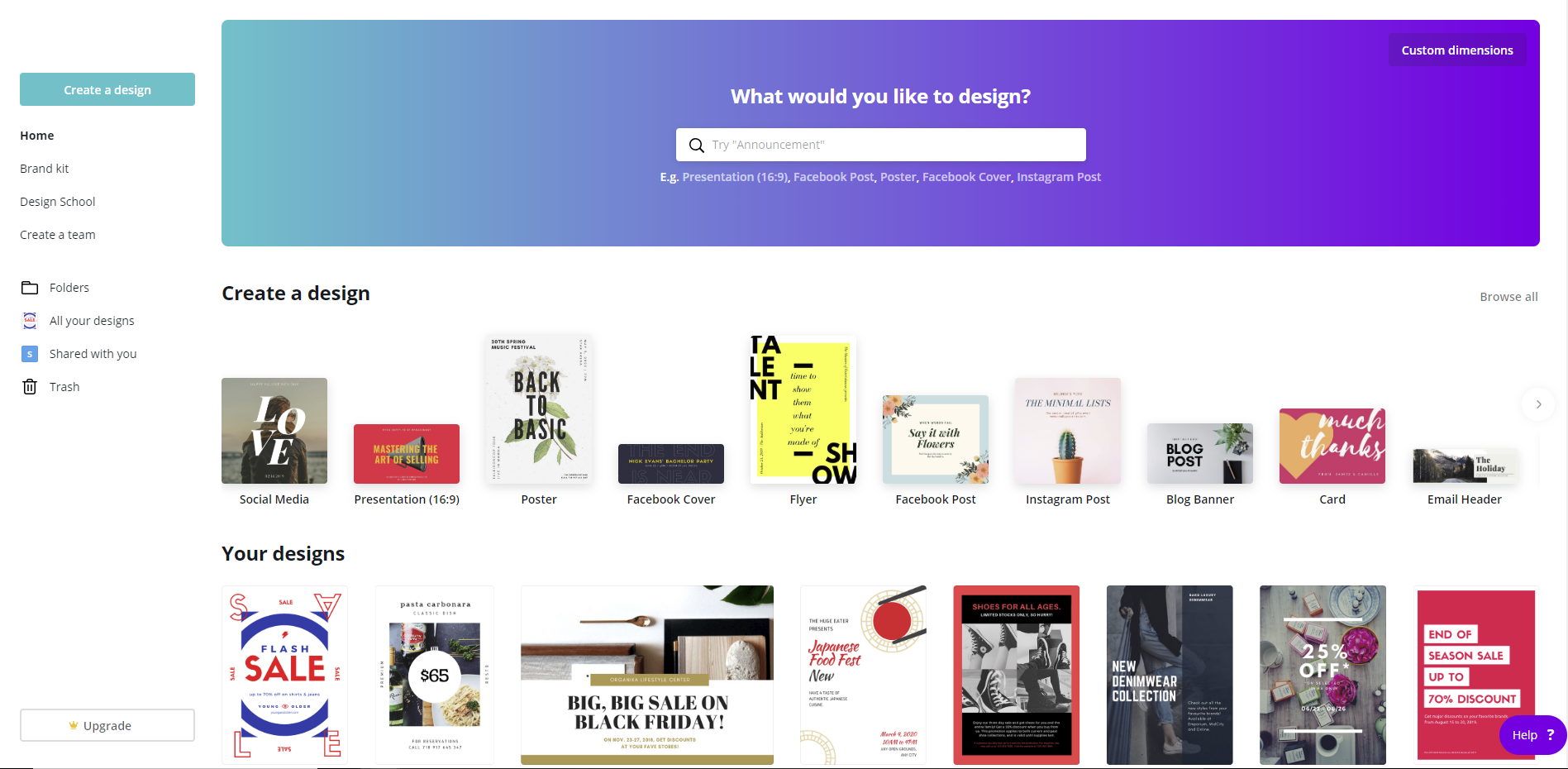 Free design tool - Canva