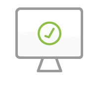 An illustration of a computer screen with a tick on it