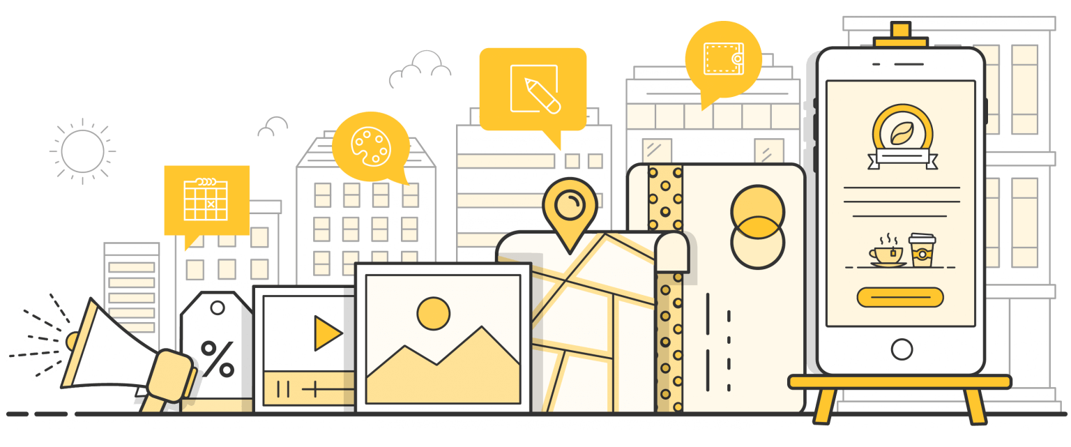 Illustration of different components of SMS Landing Pages