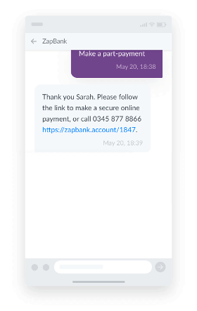 Illustration showing late payment reminder SMS automation