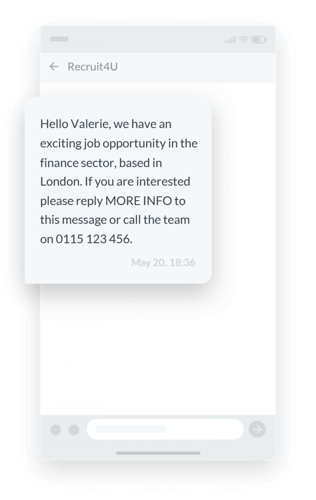 Recruitment text example