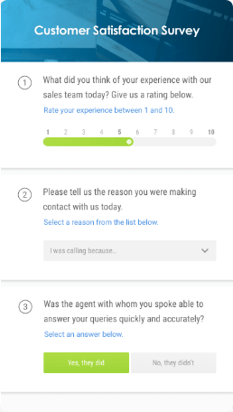 A mobile journey on customer satisfaction, a screen shot displaying the possibilities with Esendex.